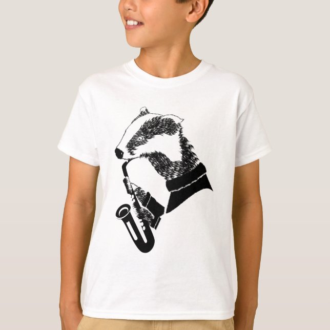 T-shirt Saxophone Badger (Devant)