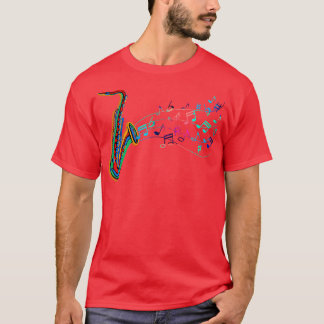 T-shirt Saxophone coloré du mélomane