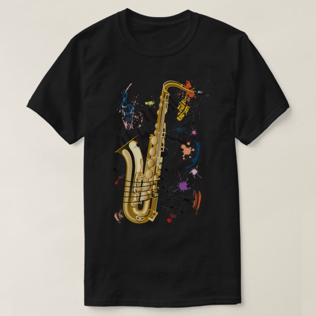 T-shirt Saxophone et jazz (Design devant)