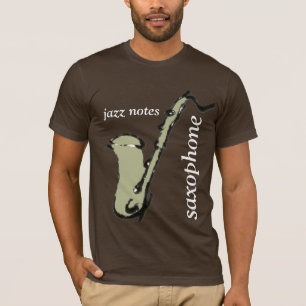T-shirt saxophone, jazz music