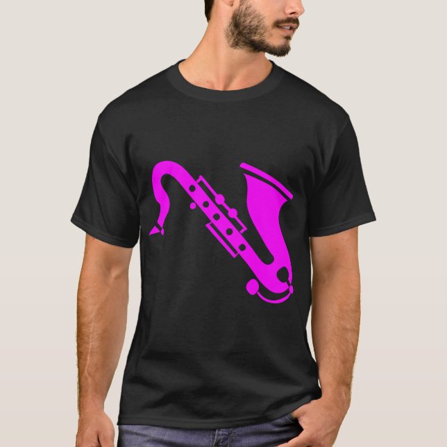 T-shirt Saxophone - magenta (Devant)
