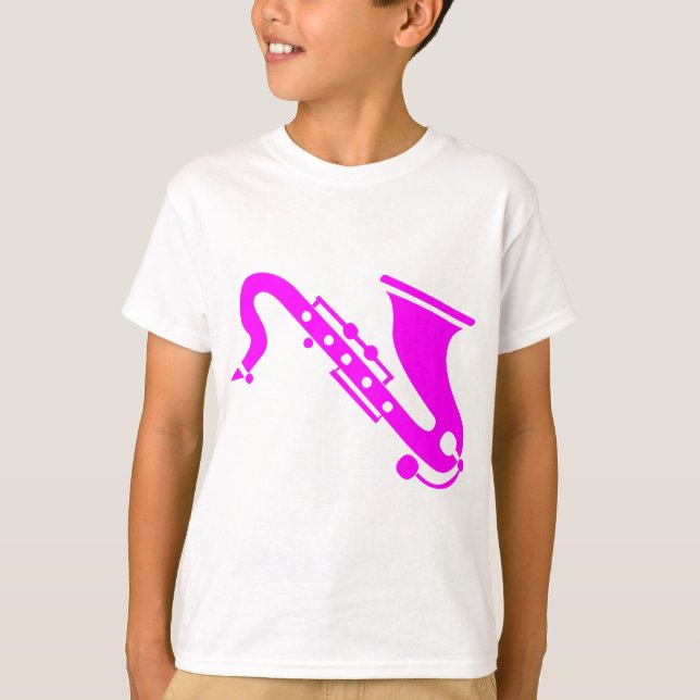 T-shirt Saxophone - magenta (Devant)