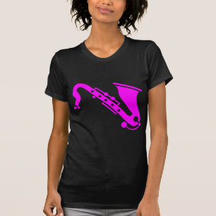 T-shirt Saxophone - magenta