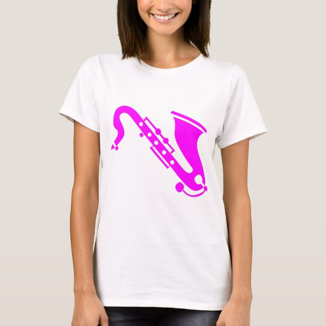 T-shirt Saxophone - magenta (Devant)