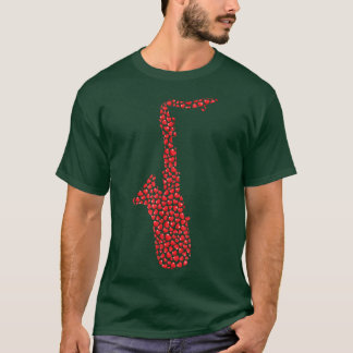 T-shirt Saxophone Music Lover Heart Shape Saxophone Valent