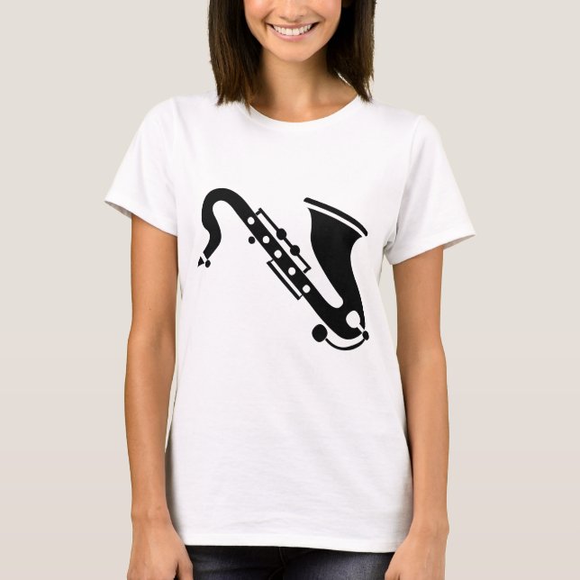 T-shirt Saxophone - Noir (Devant)