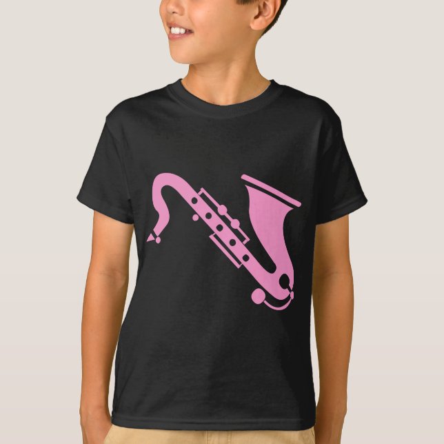 T-shirt Saxophone - rose (Devant)