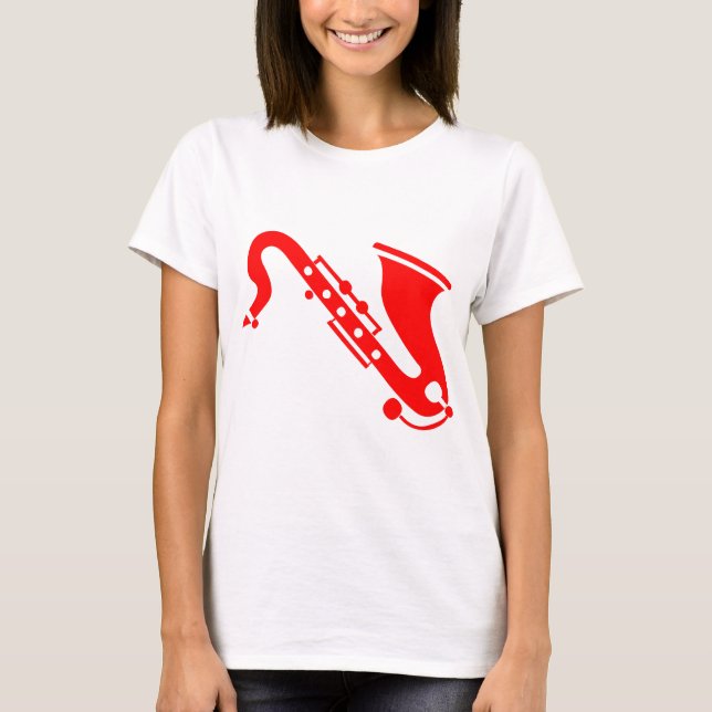 T-shirt Saxophone - Rouge (Devant)