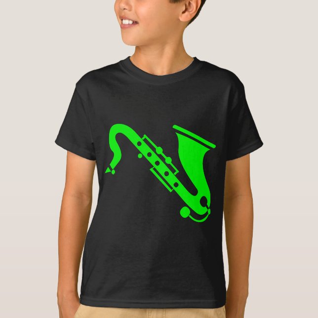 T-shirt Saxophone - Vert (Devant)