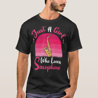 T-shirt Saxophone vintage Juste Une Fille Qui Aime Le Saxo