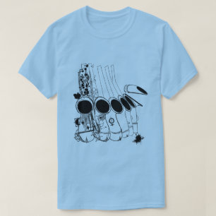 T-shirt Saxophones Jazz Vintage Illustration