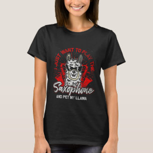 T-shirt Saxophoniste Animal Caresse Mon Saxophone Lama