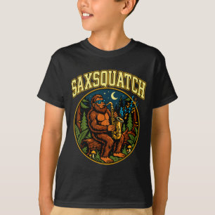 T-shirt Saxsquatch Bigfoot Joueur de Saxophone Musique Jaz