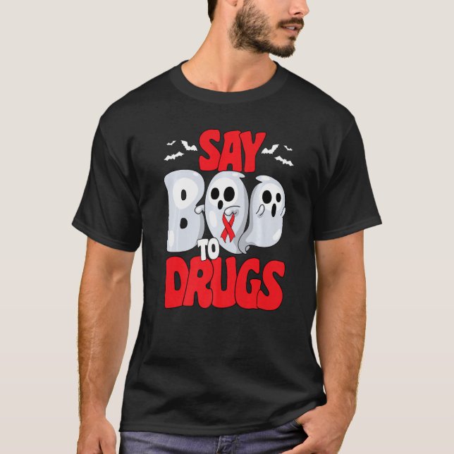 T-shirt Say Boo To Drugs Red Ribbon Week Awareness Hallowe (Devant)