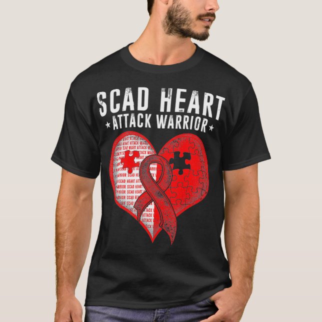 T-shirt SCAD Coeur Attaque Survivor Lutter Guerrier Défens (Devant)
