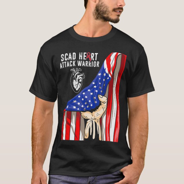 T-shirt SCAD Heart Attack Survivor Art US Warrior Awarenes (Devant)