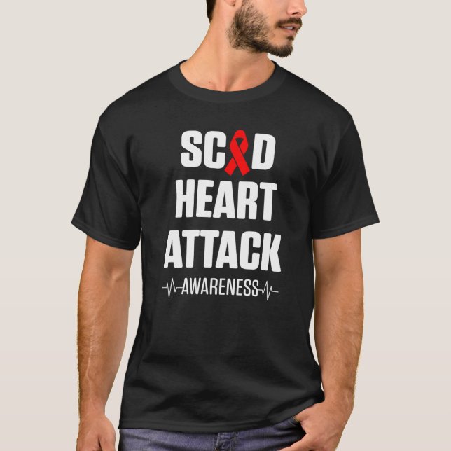 T-shirt SCAD Heart Attack Survivor Heartbeat Warrior Aware (Devant)