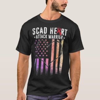 T-shirt SCAD Heart Attack Survivor USA Flag Fight Warrior