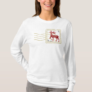 T-shirt Scandi Red Deer dans un timbre-poste de Faux