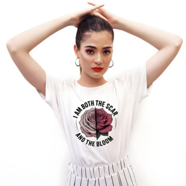 T-shirt Scar & Bloom Minimalist Half-Rose Half-Scar (Créateur téléchargé)