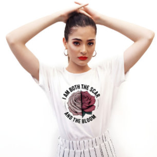 T-shirt Scar & Bloom Minimaliste Demi-Rose Demi-Cicatrice