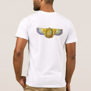 T-SHIRT SCARABE À FEU ÉGYPTIENNE ANTIQUE /BOÎTE À DENRÉES