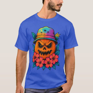 T-shirt Scary Orange Citrus Fruit Beach Summer Halloween S