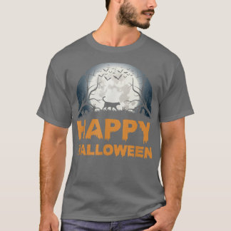 T-shirt Scary Womens Halloween conception de chat lune1087