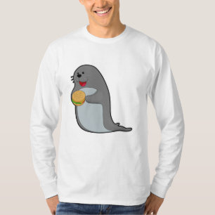 T-shirt Sceau à manger avec hamburger