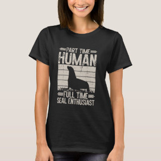 T-shirt Sceau à temps partiel humain à temps plein amateur