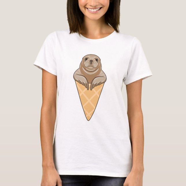 T-shirt Sceau avec cône de crème glacée (Devant)