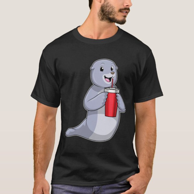 T-shirt Sceau avec tasse à boire (Devant)