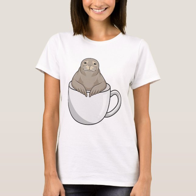 T-shirt Sceau avec tasse de café (Devant)