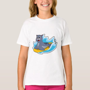 T-shirt Sceau comme surfeur avec Surfboard