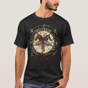 T-shirt Sceau De Baphomet Occulte Pentagram Chèvre Sataniq