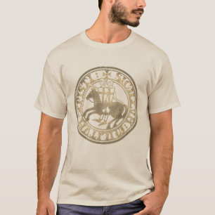 T-shirt Sceau des Templiers Deux Chevaliers Médaillon de C