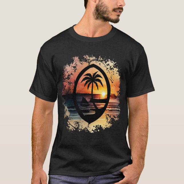 T-shirt Sceau Guam Sunset (Devant)