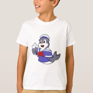 T-shirt Sceller comme marin avec bateau