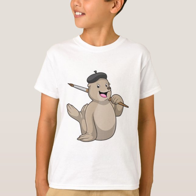 T-shirt Sceller comme peintre avec pinceau (Devant)