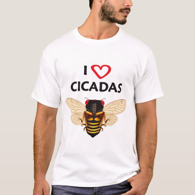T-shirt Scénario fantasque "I Love Cicadas" (Devant)
