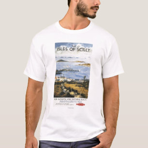 T-shirt Scène aérienne d'affiche de chemin de fer de vil