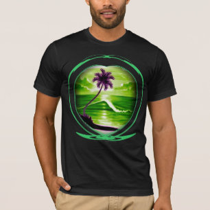 T-shirt Scène automatisée de plage peinte à l'aérosol
