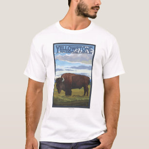 T-shirt Scène de bison - parc national de Yellowstone