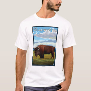 T-shirt Scène de bison - Yellowstone occidental, Montana