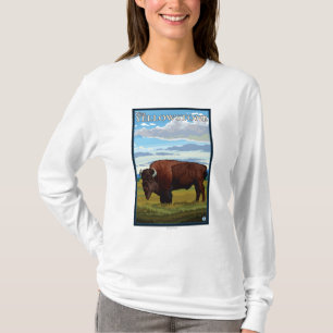 T-shirt Scène de bison - Yellowstone occidental, Montana