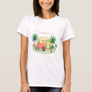 T-shirt Scène de campeur de caravane dans les tropiques