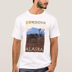 T-shirt Scène de caribou - Cordova, Alaska