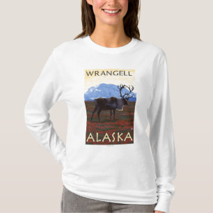 T-shirt Scène de caribou - Wrangell, Alaska