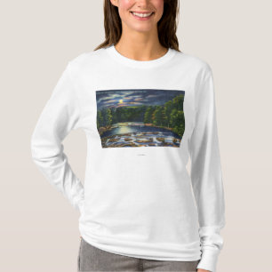 T-shirt Scène de clair de lune sur la crique de Catskill