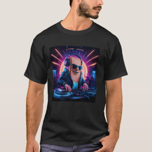 T-shirt Scène De Fête Colorée Wafer Caractère Dj Pour Musi